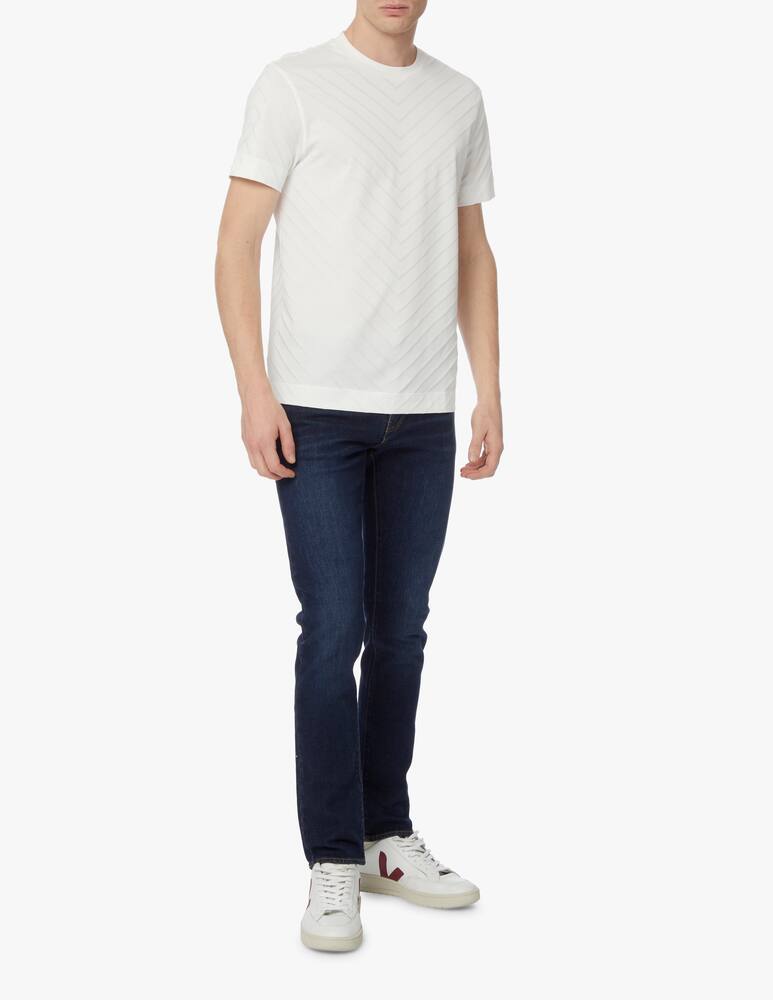 rinascente Emporio Armani Chevronne jacquard t-shirt - white