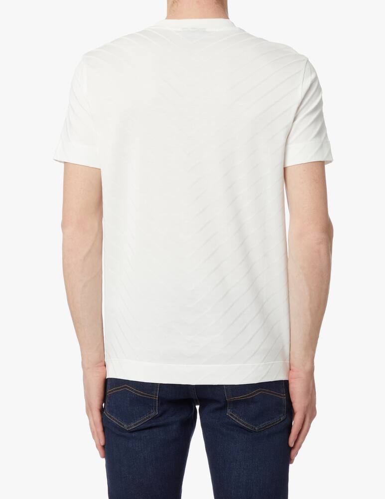 rinascente Emporio Armani Chevronne jacquard t-shirt - white