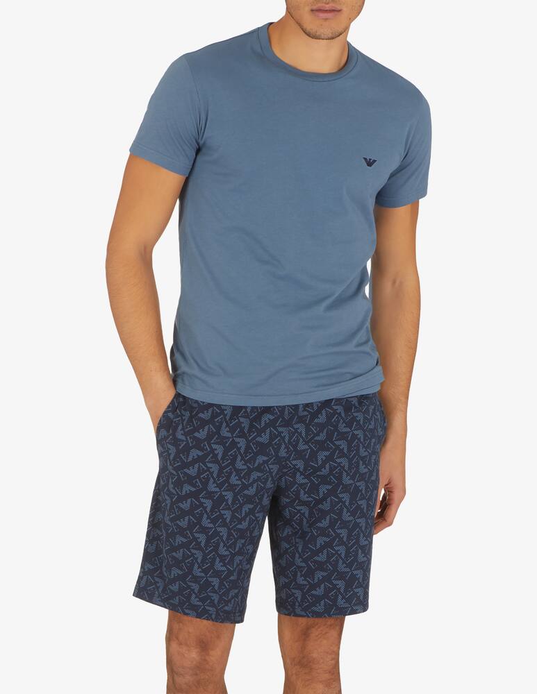 Emporio Armani Pigiama corto in cotone - Blu - immagine 2 Emporio Armani Pigiama corto in cotone - Blu - immagine 2
