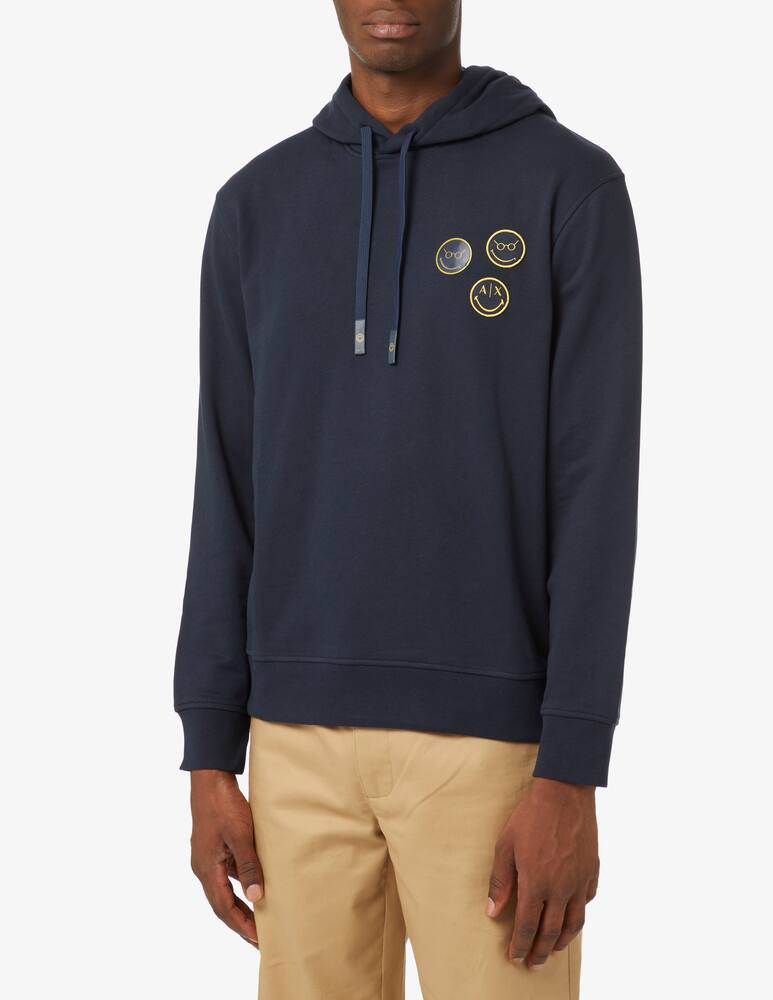 rinascente Armani Exchange Felpa con cappuccio smiley - Blu