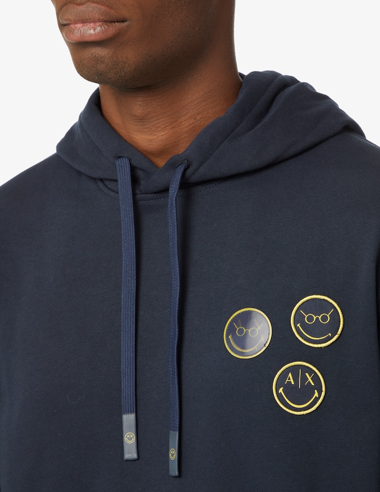 rinascente Armani Exchange Felpa con cappuccio smiley - Blu