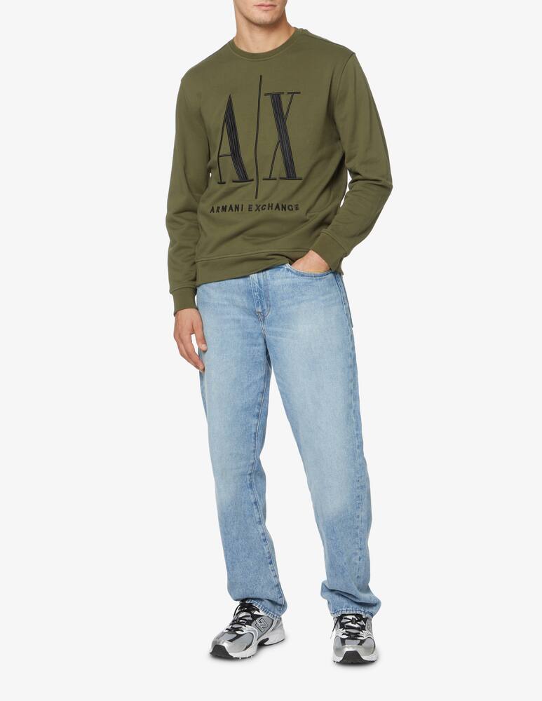 rinascente Armani Exchange Icon crewneck cotton sweatshirt - Olive