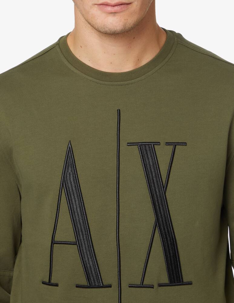 rinascente Armani Exchange Icon crewneck cotton sweatshirt - Olive