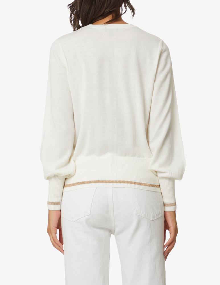 rinascente Armani Exchange Crewneck wool sweater with lurex details - White