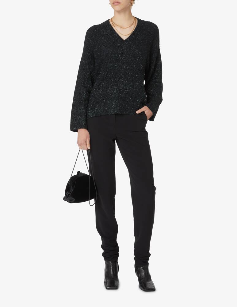 rinascente Armani Exchange Lurex v neck sweater - Black