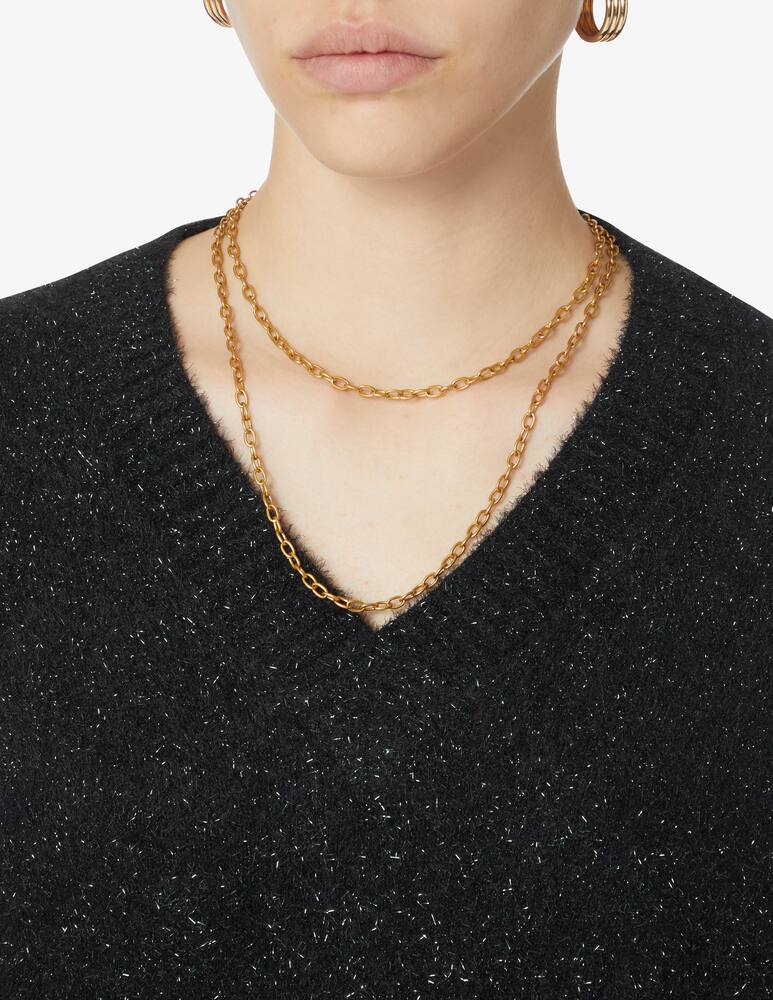 rinascente Armani Exchange Lurex v neck sweater - Black