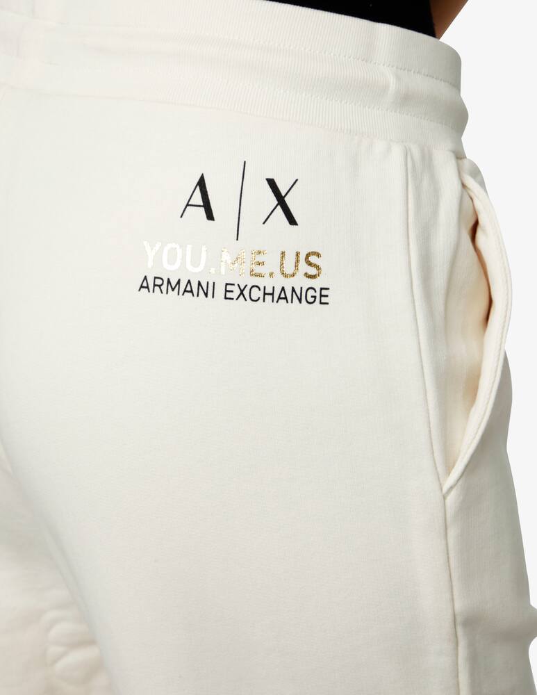 rinascente Armani Exchange Crossgender cotton trousers with logo - White