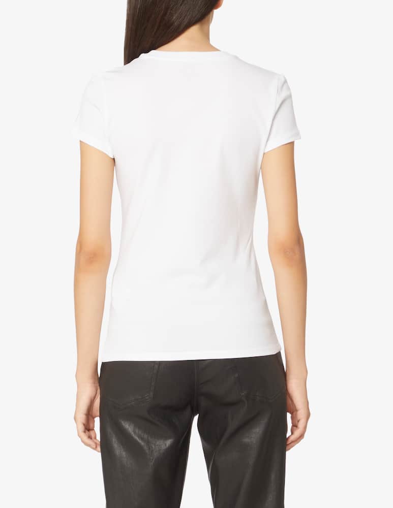 rinascente Armani Exchange Cotton t-shirt with studded logo - White