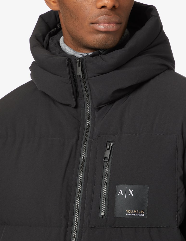 rinascente Armani Exchange Giacca imbottita con cappuccio - Nero