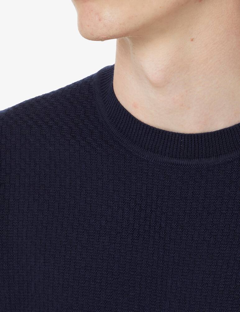 rinascente Emporio Armani Girocollo in misto lana lavorato - Blu