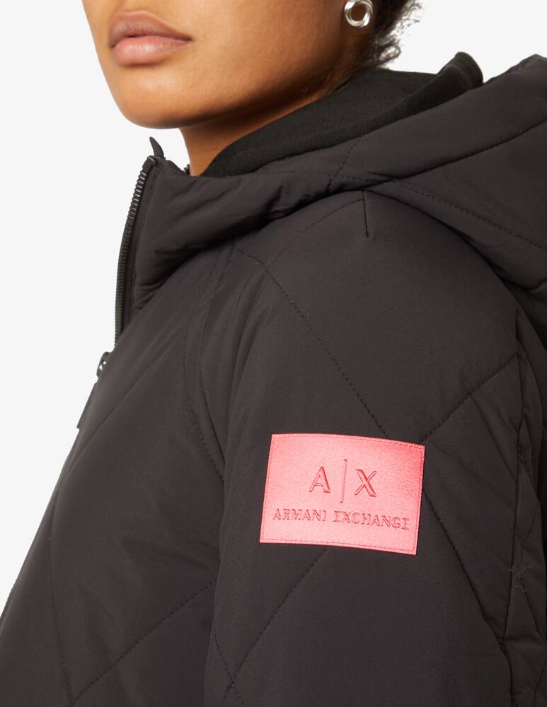 rinascente Armani Exchange Hooded down coat - Black