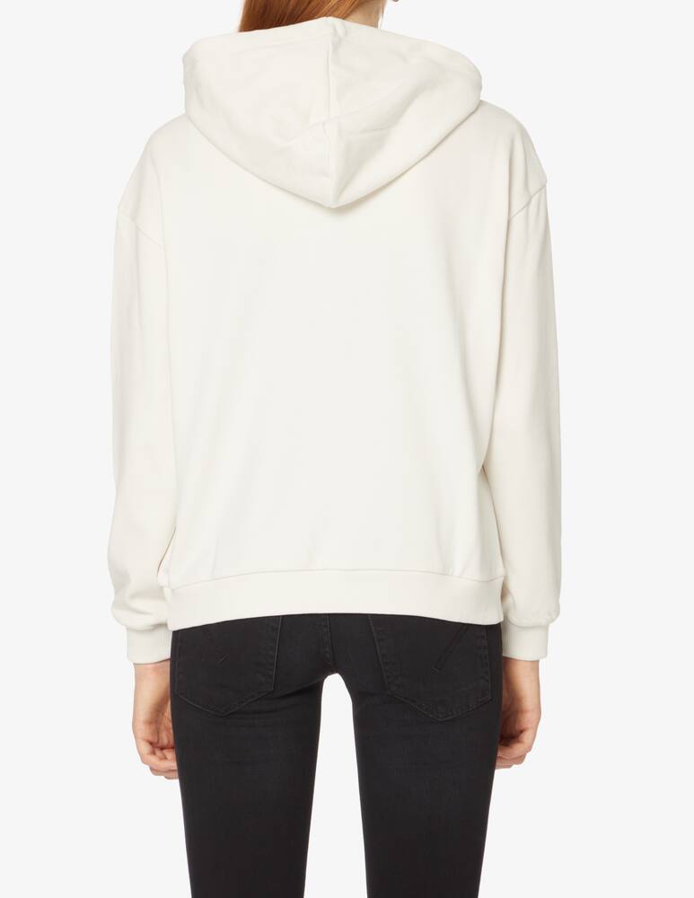 rinascente Armani Exchange Felpa con cappuccio in misto cotone con logo - Bianco
