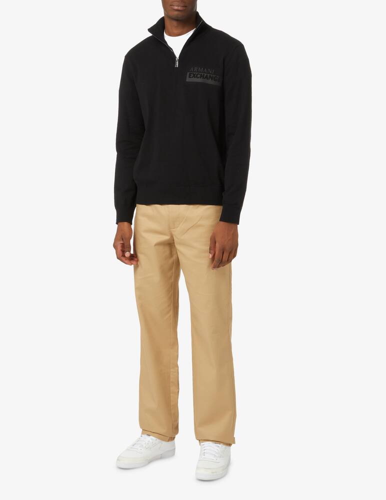 rinascente Armani Exchange Maglia con zip in cotone con logo - Nero