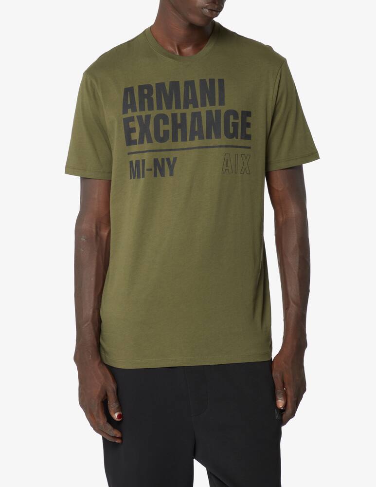 Armani Exchange Logo cotton t-shirt - camo green - picture 1 Armani Exchange Logo cotton t-shirt - camo green - picture 1