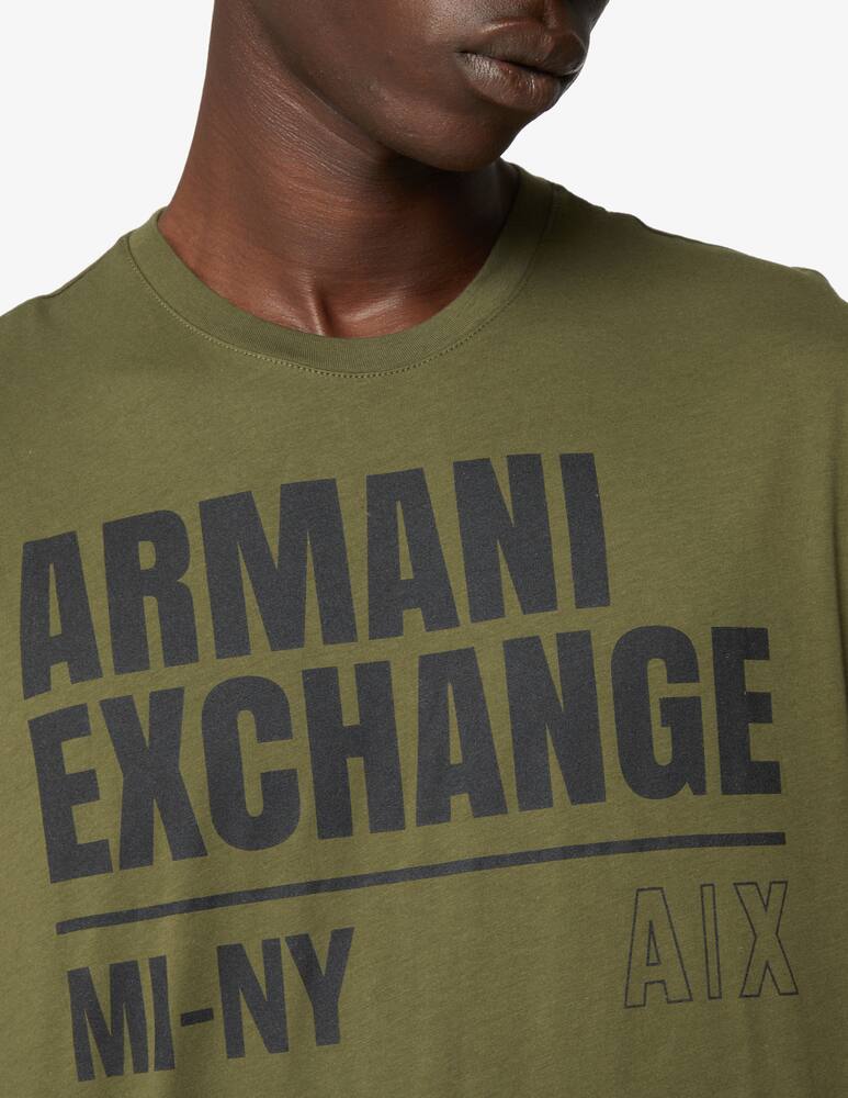 Armani Exchange Logo cotton t-shirt - camo green - picture 4 Armani Exchange Logo cotton t-shirt - camo green - picture 4