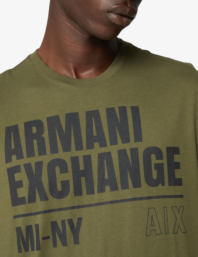 rinascente Armani Exchange Logo cotton t-shirt - camo green