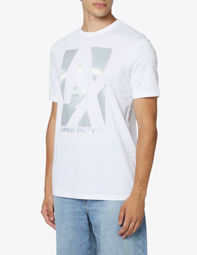 Armani Exchange Maglietta ax in cotone - bianco - immagine 1