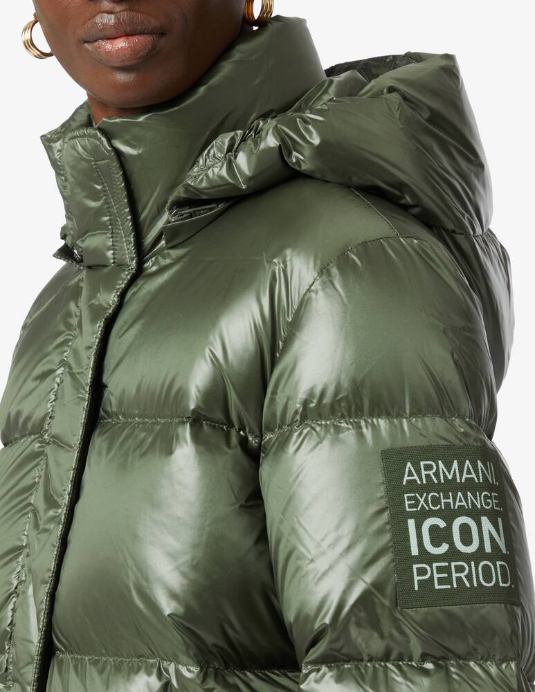 Armani Exchange Giacca bomber lungo con cappuccio - Oliva - immagine 4 Armani Exchange Giacca bomber lungo con cappuccio - Oliva - immagine 4
