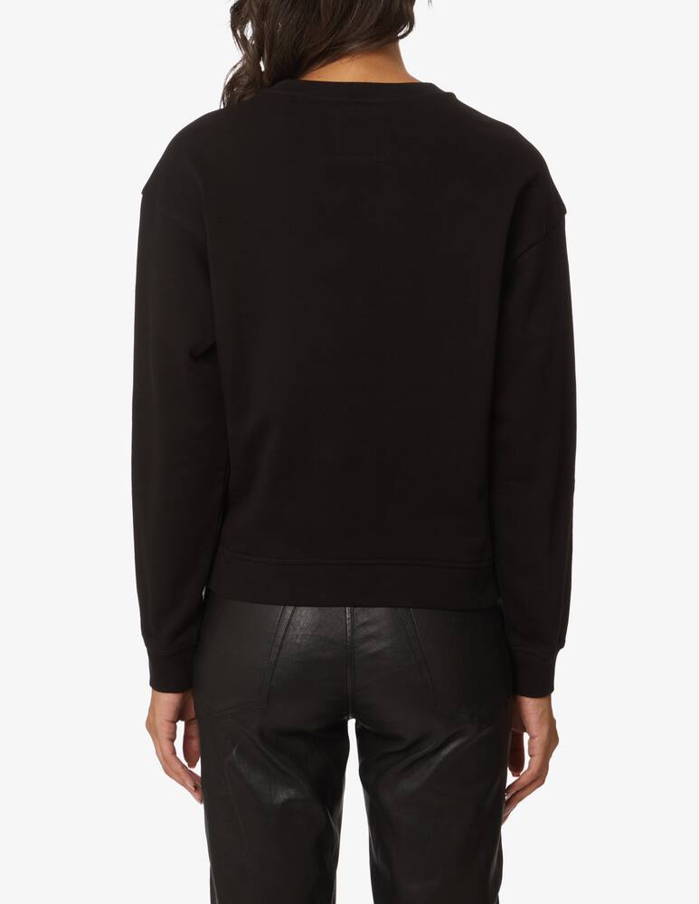 Armani Exchange Cotton crewneck sweatshirt with studded icon logo - Black - picture 3 Armani Exchange Cotton crewneck sweatshirt with studded icon logo - Black - picture 3