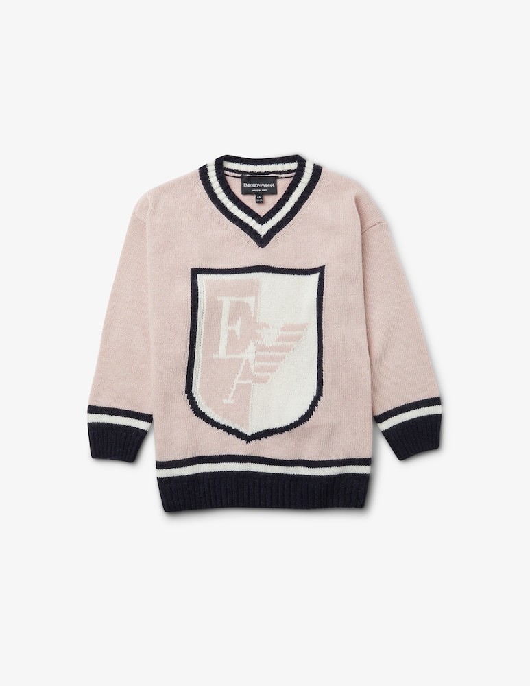 Emporio Armani Maglione in misto lana e cashmere - Rosa - immagine 1 Emporio Armani Maglione in misto lana e cashmere - Rosa - immagine 1