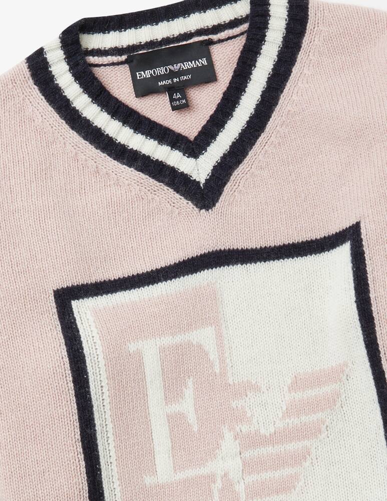 Emporio Armani Maglione in misto lana e cashmere - Rosa - immagine 2 Emporio Armani Maglione in misto lana e cashmere - Rosa - immagine 2
