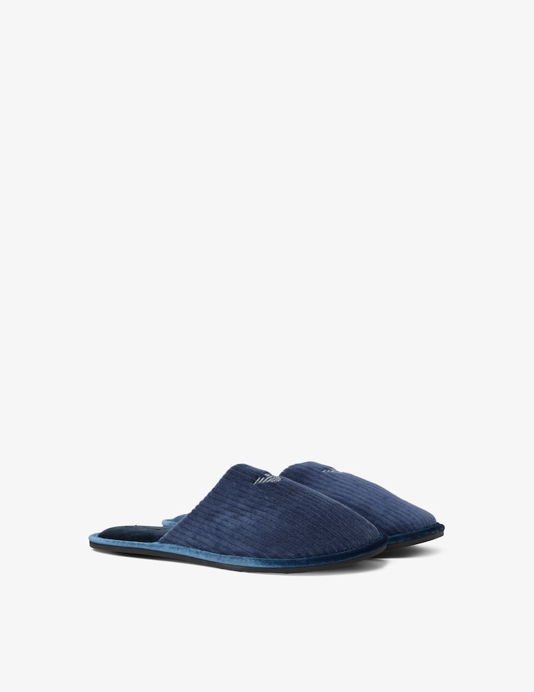 Emporio Armani Chenille slippers - Blue - picture 2 Emporio Armani Chenille slippers - Blue - picture 2