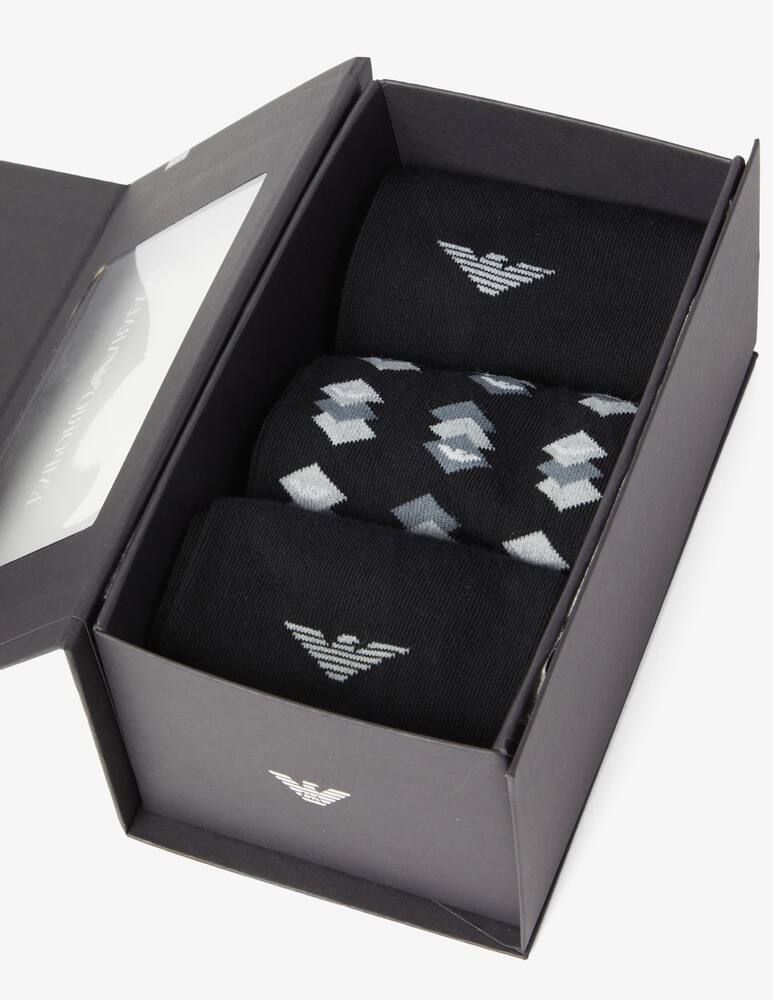 rinascente Armani 3pack short gifting socks - Black