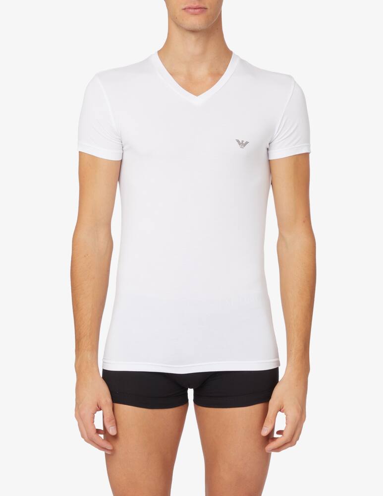 rinascente Emporio Armani Maglietta scollo a v soft modal - Bianco
