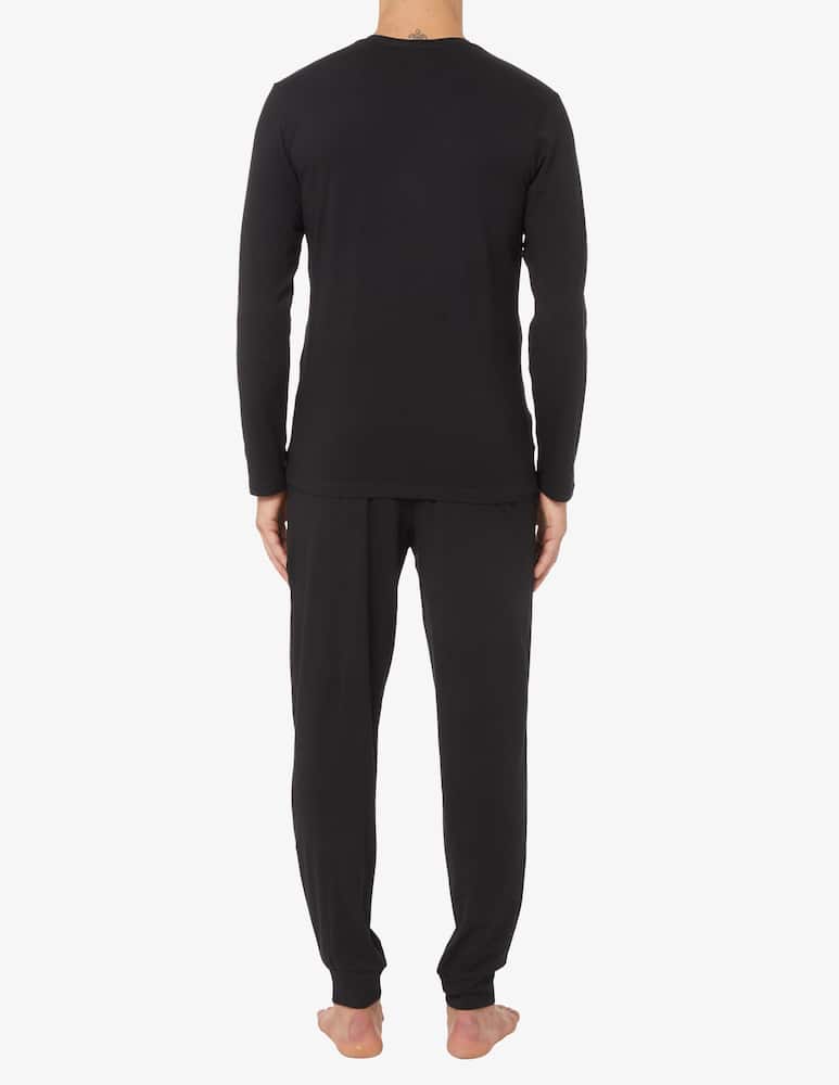 rinascente Emporio Armani Pigiama lungo con logo - Nero