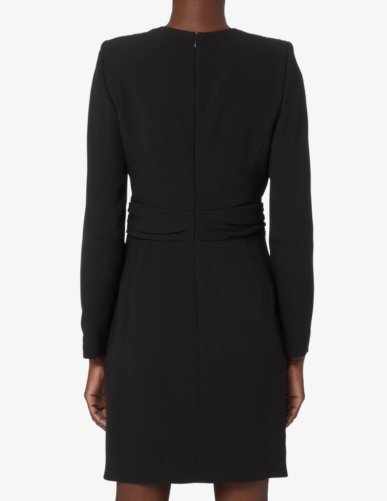 Emporio Armani Vestito corto a manica lunga con scollo profondo Cady - Nero - immagine 3 Emporio Armani Vestito corto a manica lunga con scollo profondo Cady - Nero - immagine 3