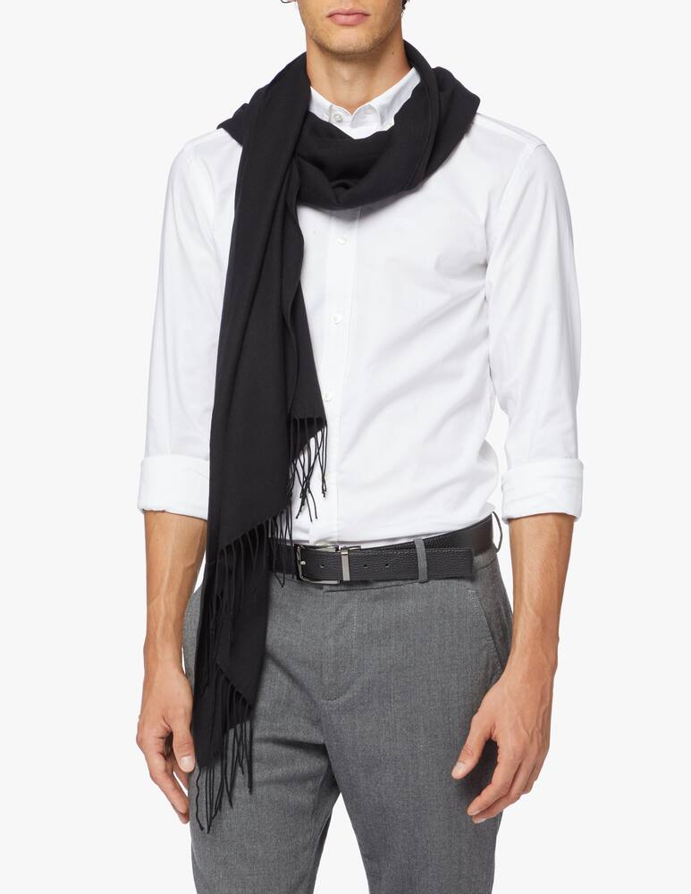 rinascente Emporio Armani Fringe eagle logo pashmina