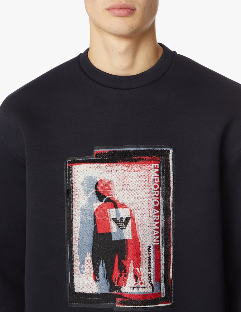 rinascente Emporio Armani Felpa neoprene ricamo grafico