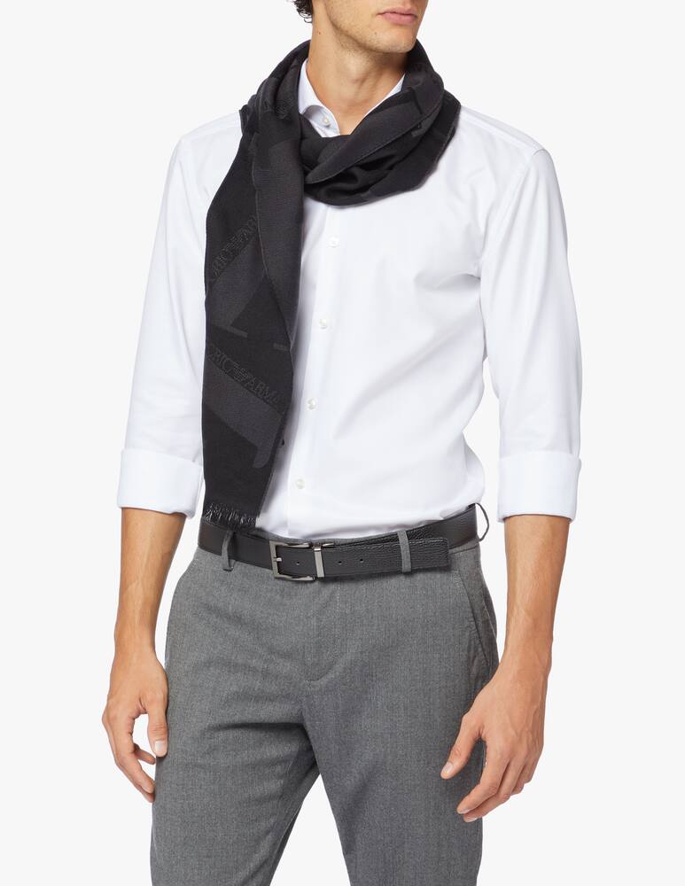 rinascente Emporio Armani Wool new logo scarf