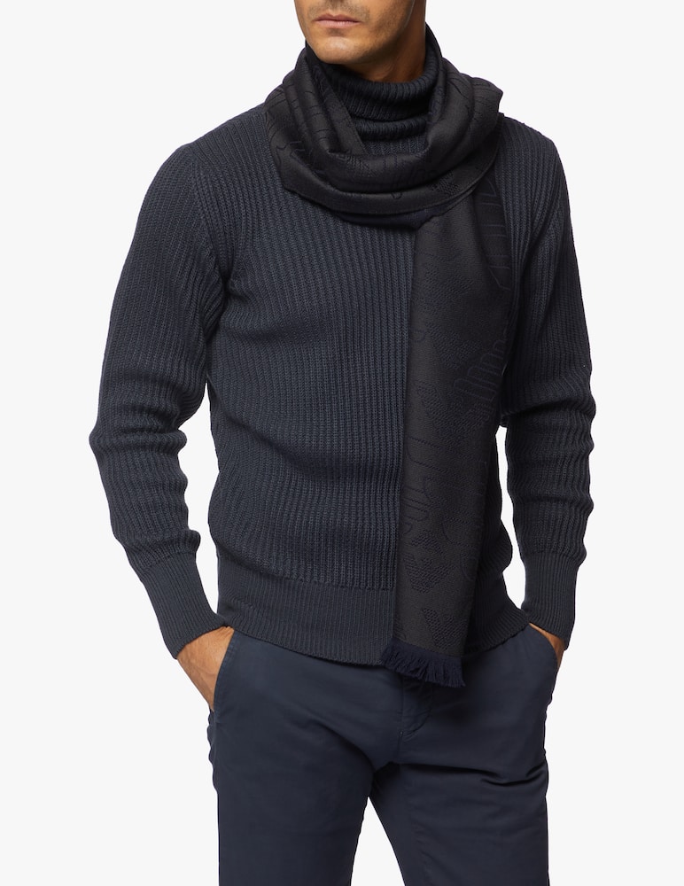 Emporio Armani Sciarpa in lana new logo - immagine 2