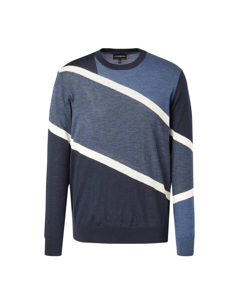 rinascente Emporio Armani Maglia girocollo color block in lana