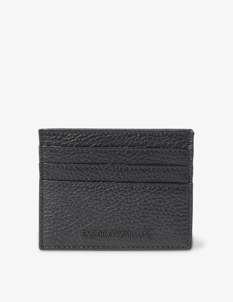 Emporio Armani Bottulated leather cards holder - Black - picture 1 Emporio Armani Bottulated leather cards holder - Black - picture 1