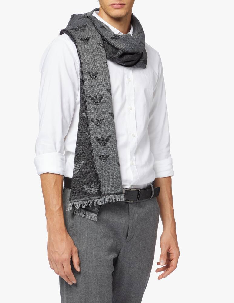 rinascente Emporio Armani Wool eagle scarf