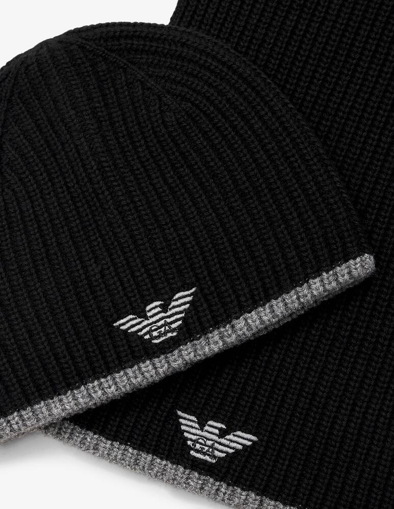 rinascente Emporio Armani Set berretto sciarpa bordino