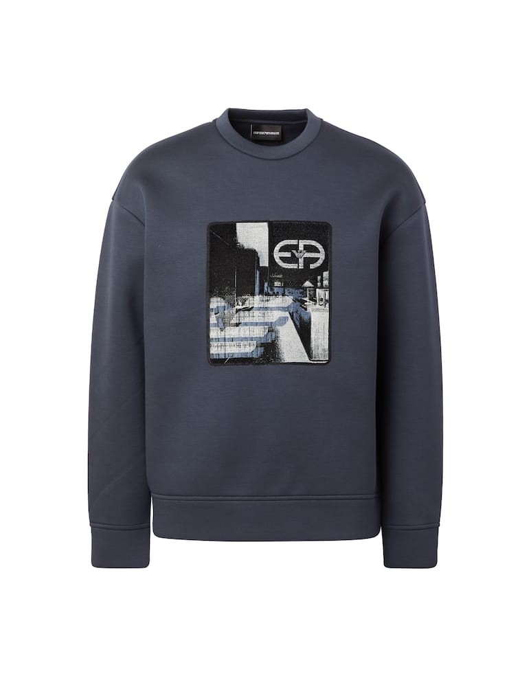 rinascente Emporio Armani Graphic embroidery roundneck sweatshirt
