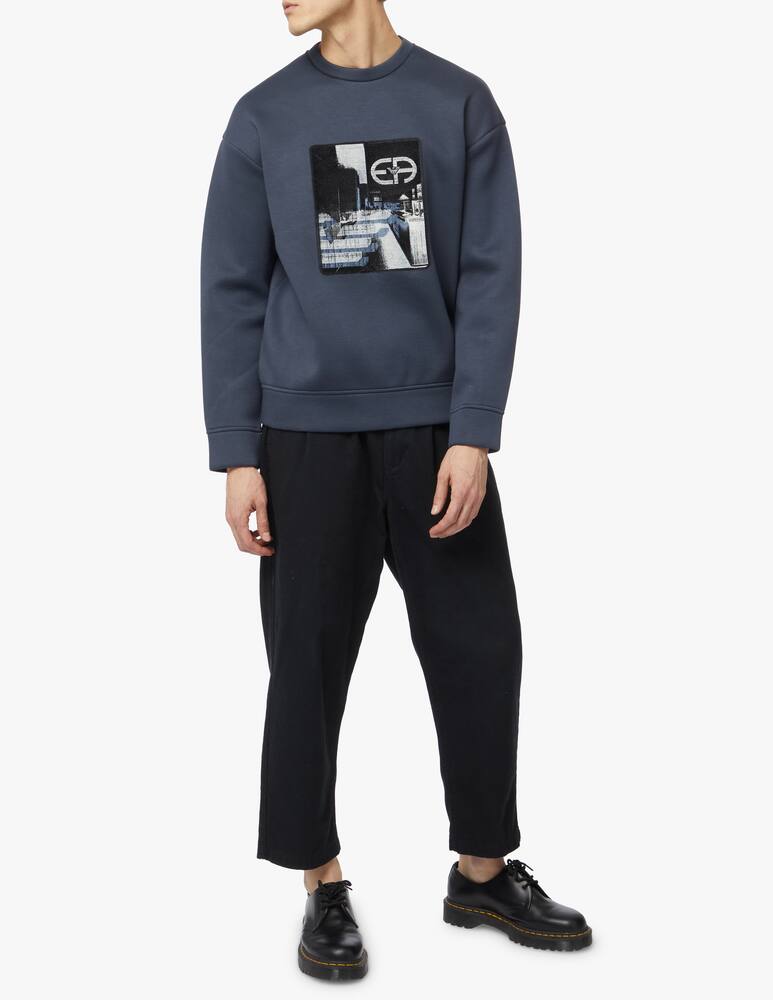 rinascente Emporio Armani Graphic embroidery roundneck sweatshirt