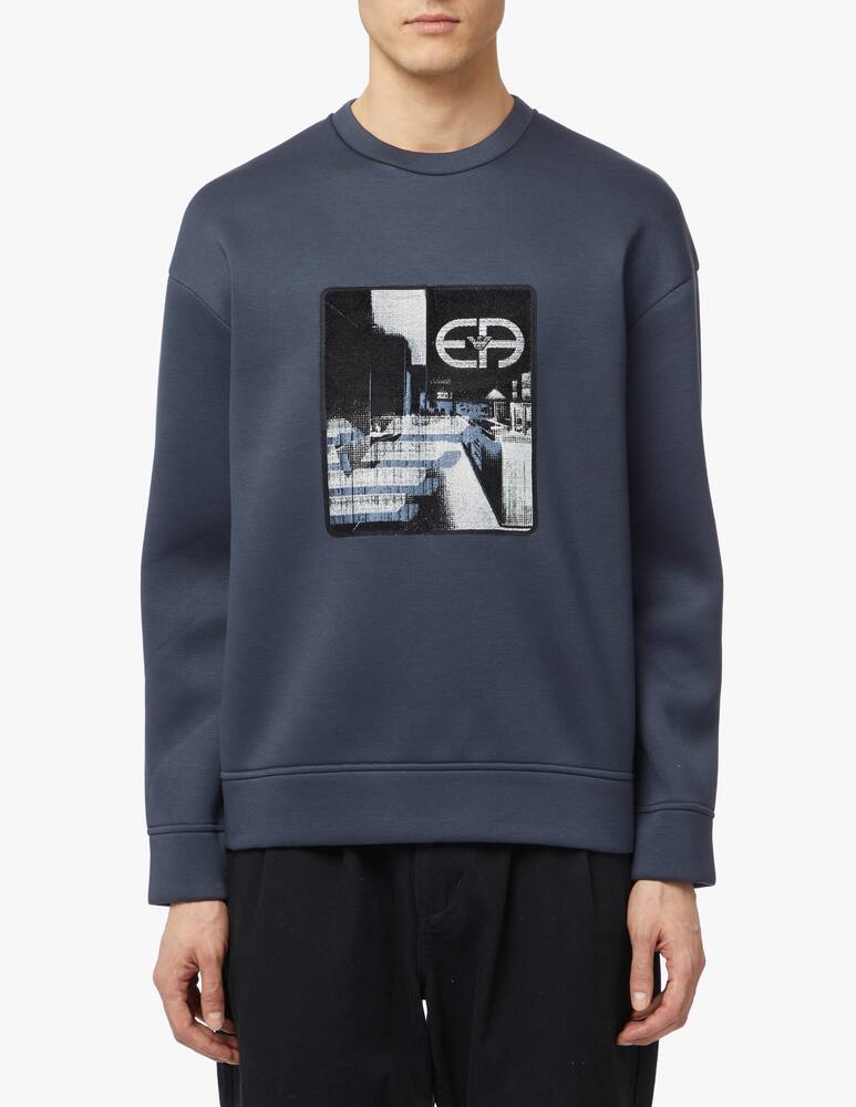 rinascente Emporio Armani Graphic embroidery roundneck sweatshirt