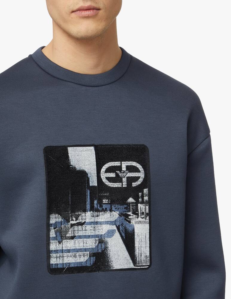 rinascente Emporio Armani Graphic embroidery roundneck sweatshirt