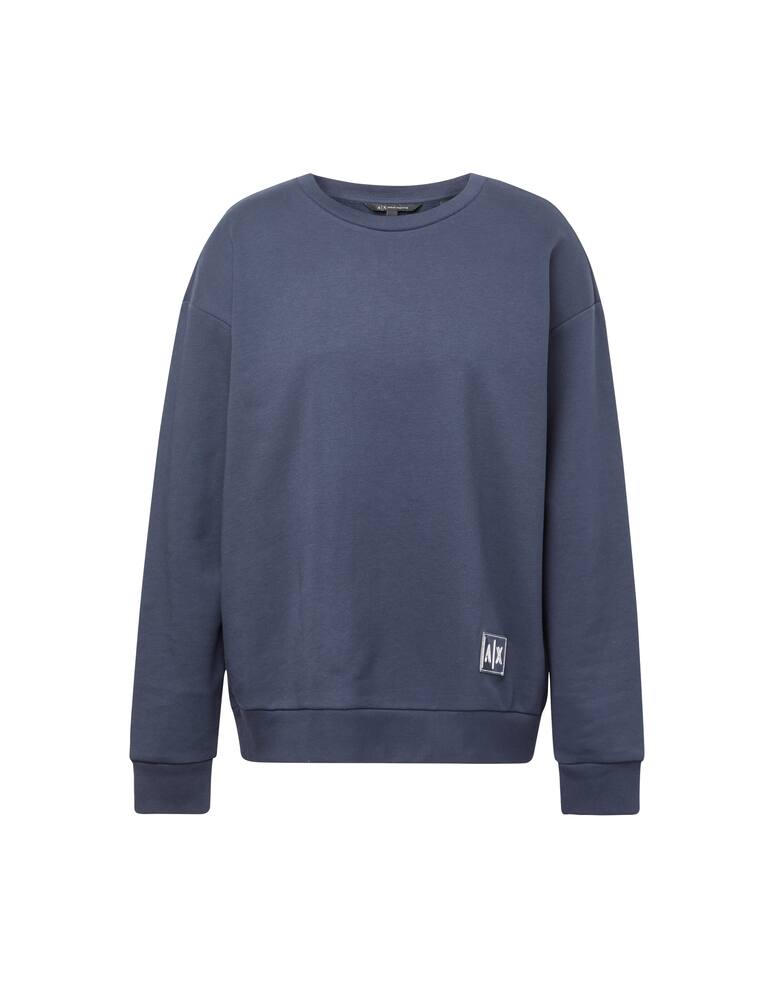 rinascente Armani Exchange Cotton crewneck sweatshirt with small logo - blue