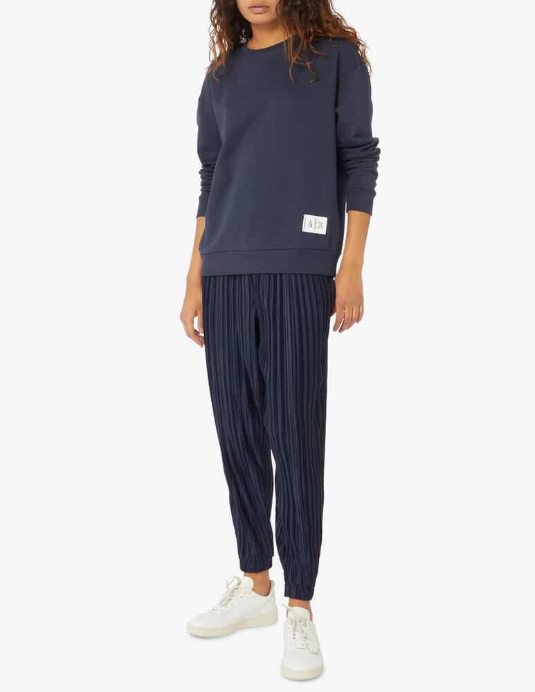 rinascente Armani Exchange Cotton crewneck sweatshirt with small logo - blue