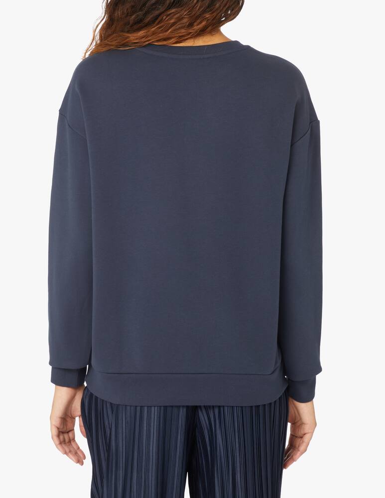 rinascente Armani Exchange Cotton crewneck sweatshirt with small logo - blue