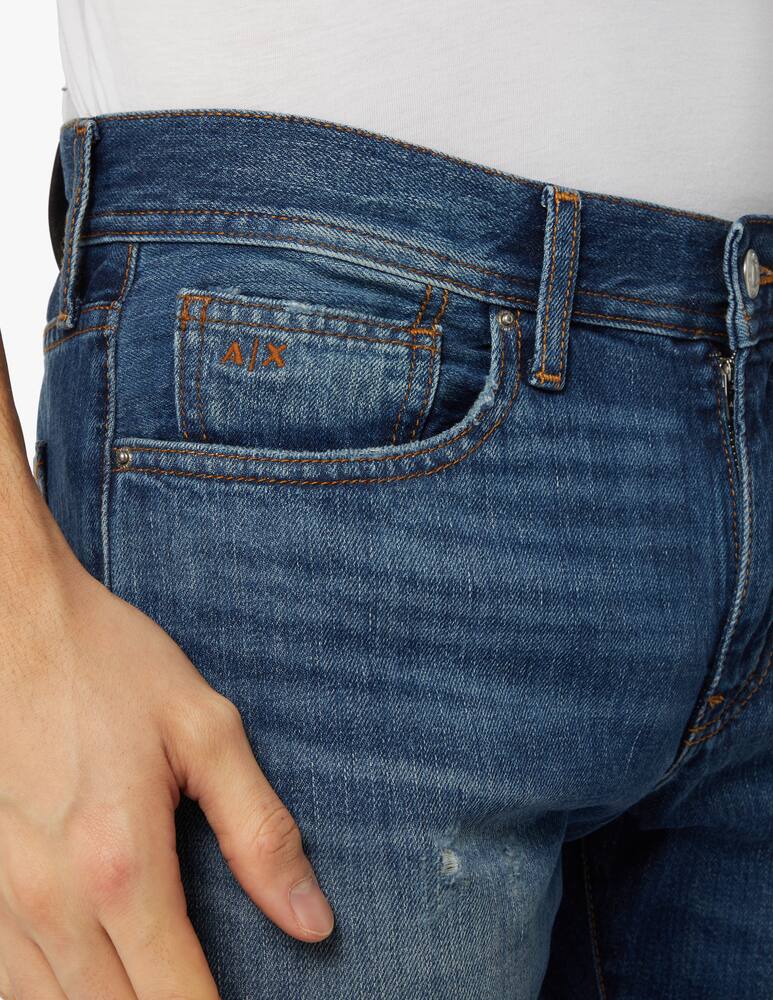 rinascente Armani Exchange J13 ripped slim jeans - blue