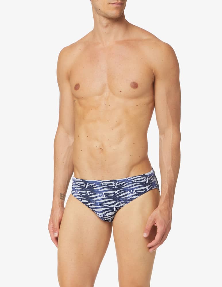 Emporio Armani Graphic logo low swim brifs - grey - picture 2 Emporio Armani Graphic logo low swim brifs - grey - picture 2