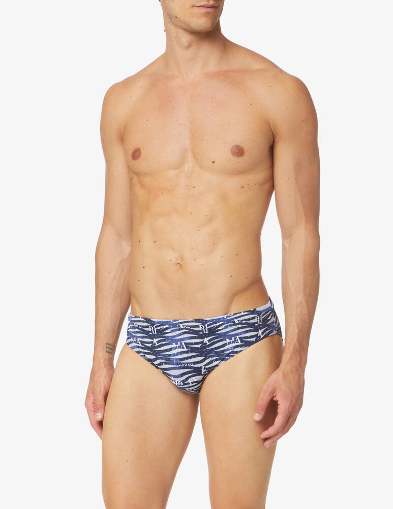 rinascente Emporio Armani Graphic logo low swim brifs - grey