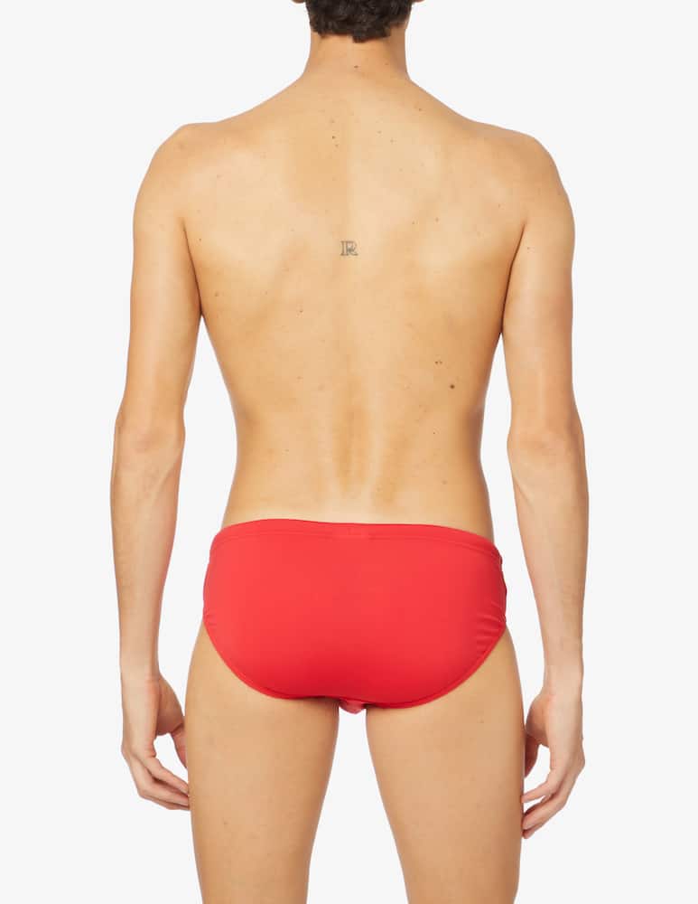 rinascente Emporio Armani Costume slip logo ricamato - rosso