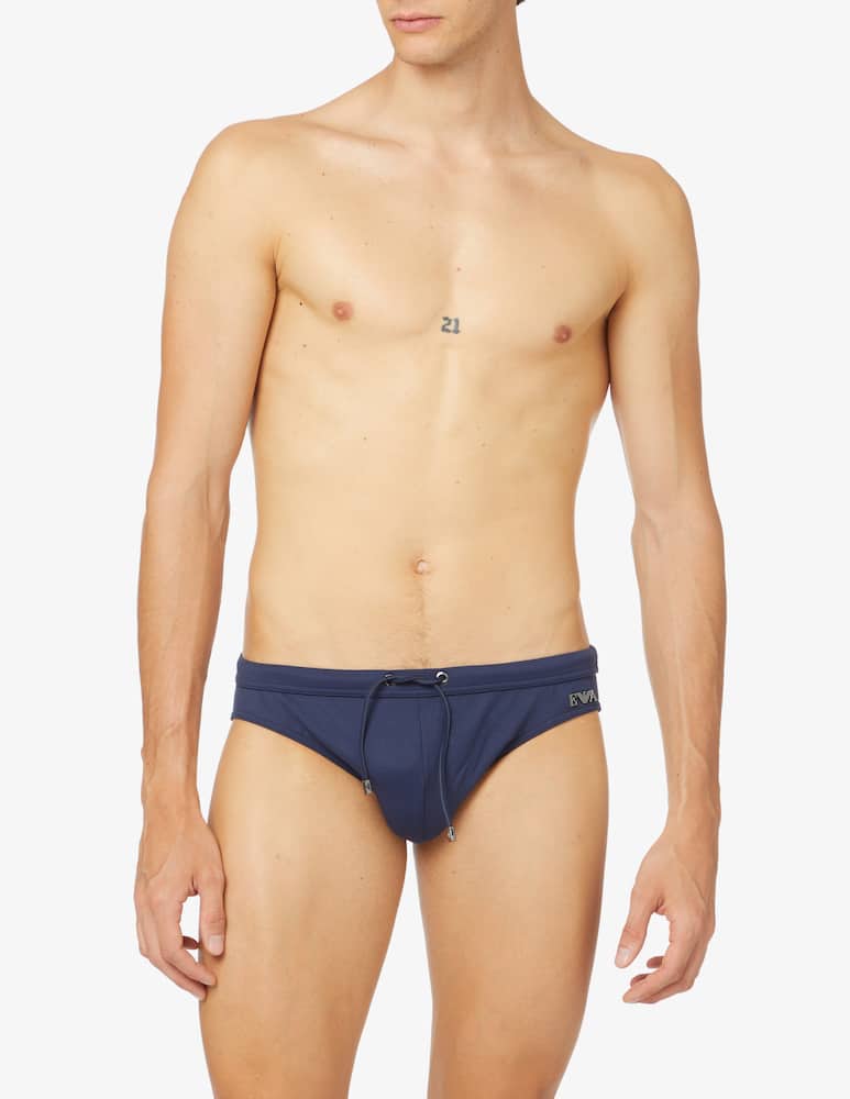 Emporio Armani Costume slip basso piquet - blu - immagine 2 Emporio Armani Costume slip basso piquet - blu - immagine 2